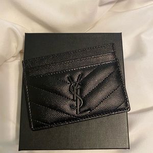 YSL black on black card holder-Full set!